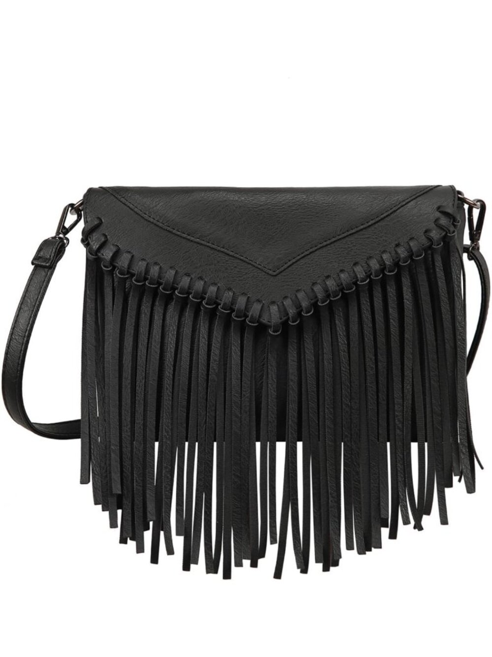 Chic Vintage PU Leather Fringe Crossbody Purse with Tassels - Stylish Hobo Bag
